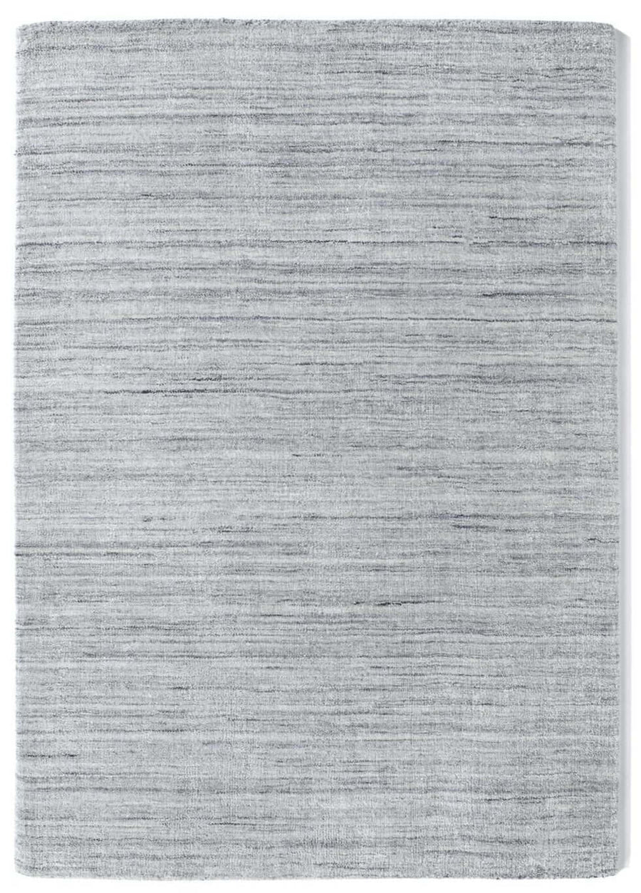 Fine Stripes Silver Grey Wool Rug | Sustainable Home Decor