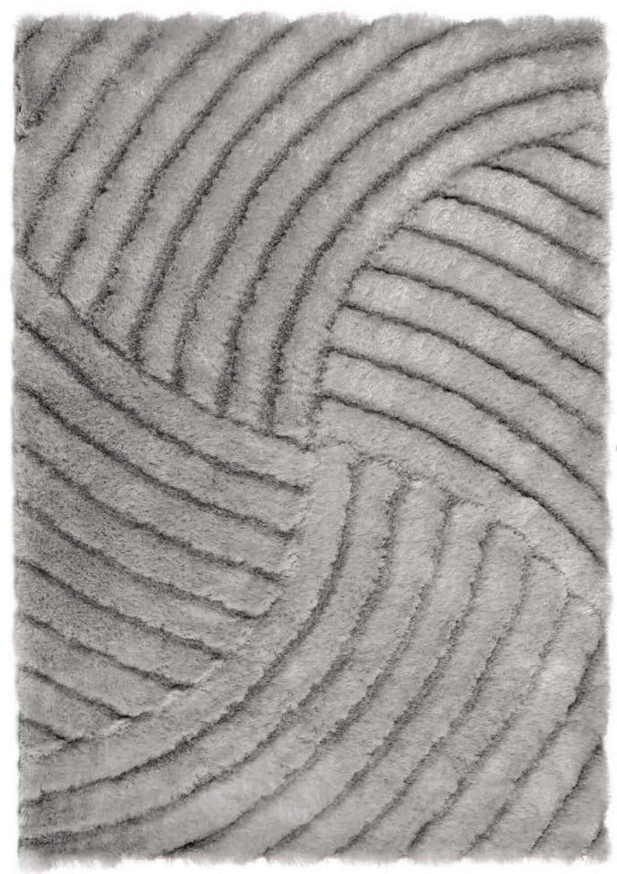 Dallas Silver Grey Shaggy Rug | Retro Chic Comfort |The Rugs