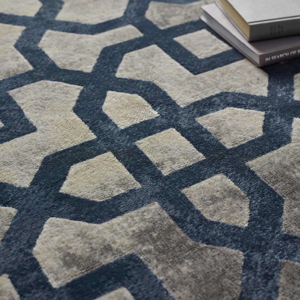 Shop Avanti Navy Moroccan Rug | Modern Geometric Design