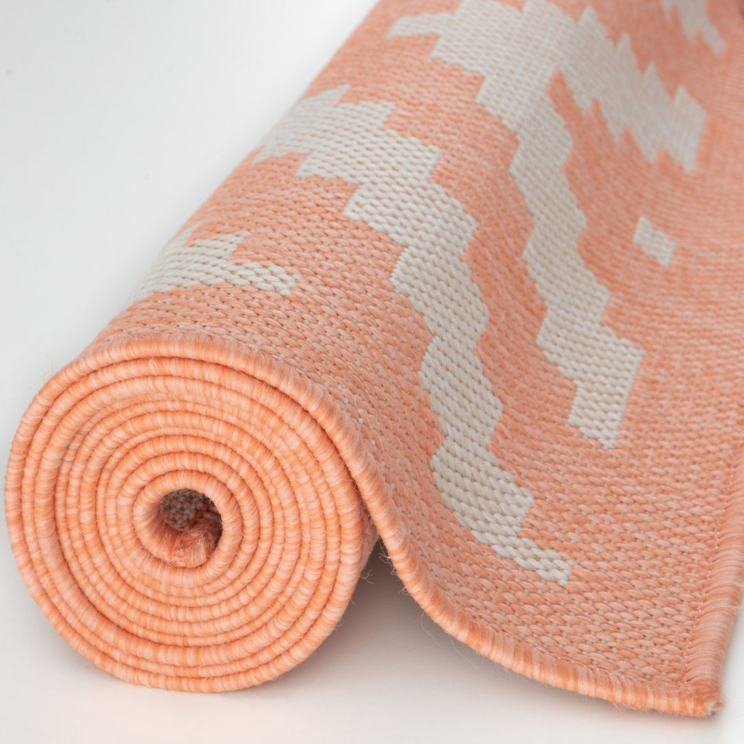 Diamond Design Orange Outdoor Rug | Weather-Proof | The Rugs
