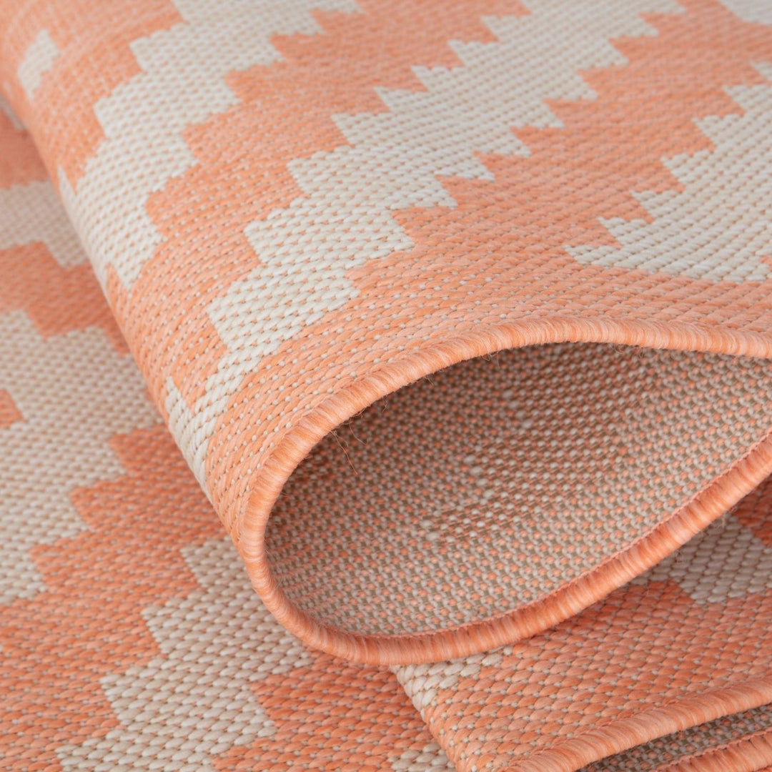 Diamond Design Orange Outdoor Rug | Weather-Proof | The Rugs