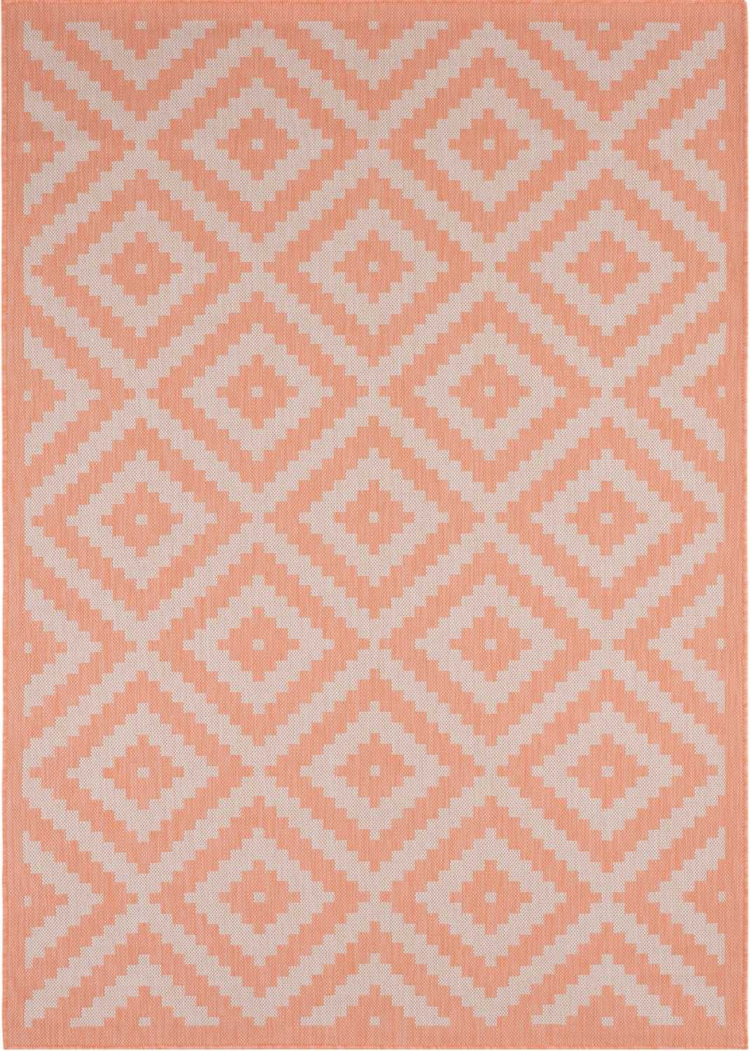 Diamond Design Orange Outdoor Rug | Weather-Proof | The Rugs