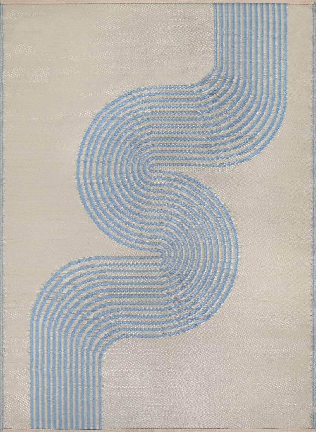 Urban Outdoor Rug Blue & Beige | Modern Geometric Design