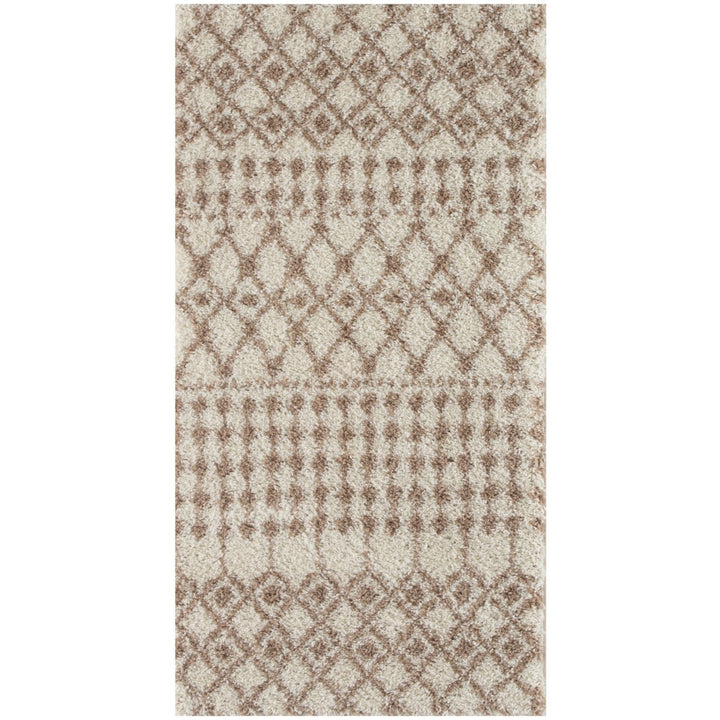 Moroccan shaggy Beige Ivory Rug Thick pile easy to clean