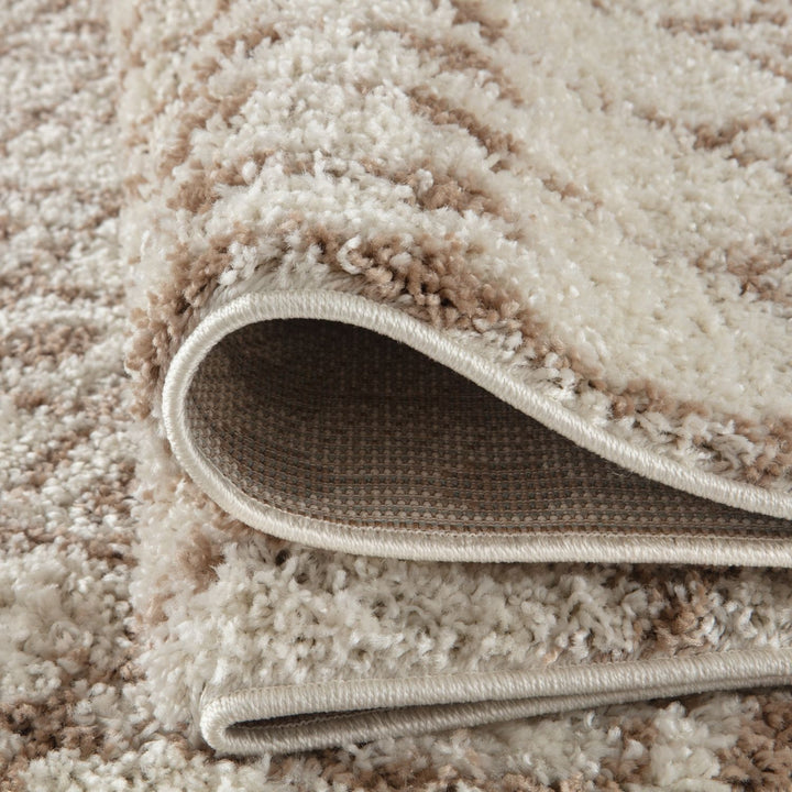 Moroccan shaggy Beige Ivory Rug Thick pile easy to clean