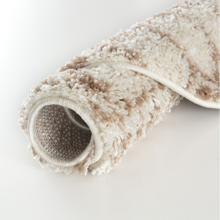 Moroccan shaggy Beige Ivory Rug Thick pile easy to clean