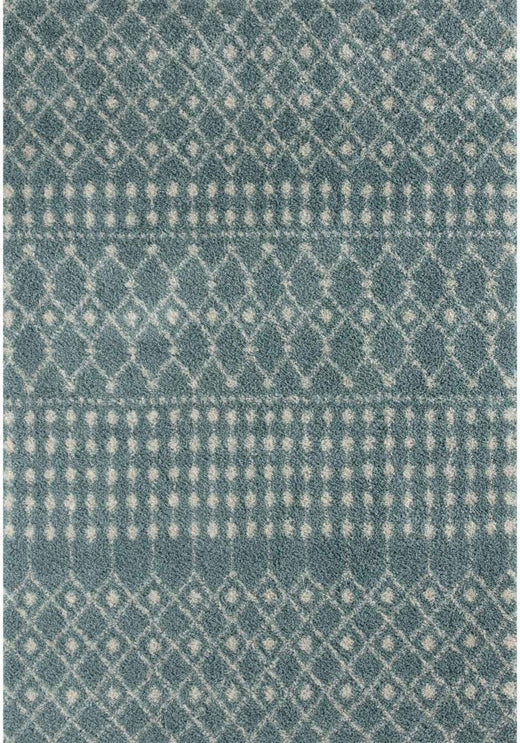 Shaggy blue rug High Quality Elegant Moroccan Pattern