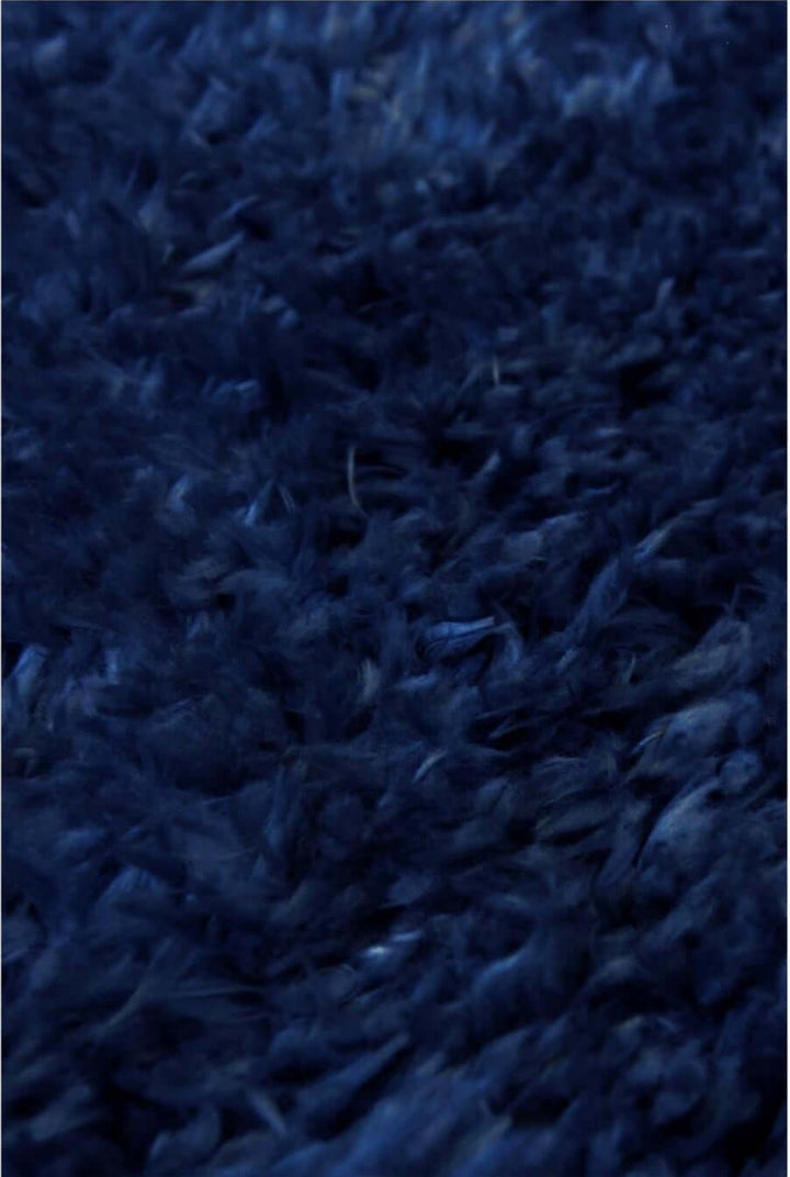 Solid Design Shaggy Rug for Living Room in Navy – The Rugs