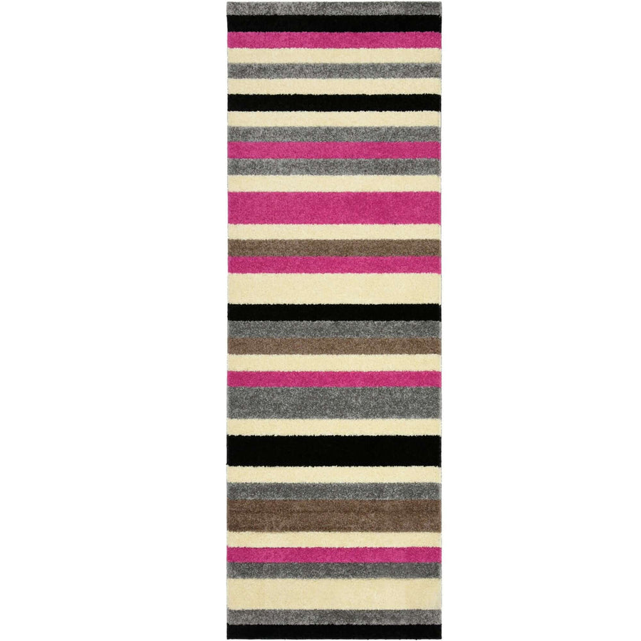 Linea Striped Pink Washable Rug – The Rugs