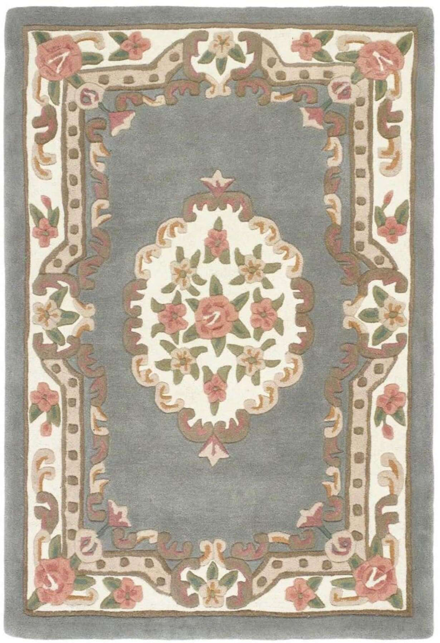 Shensi Grey Medallion Rug | Elegant Hand-Tufted Wool Rugs