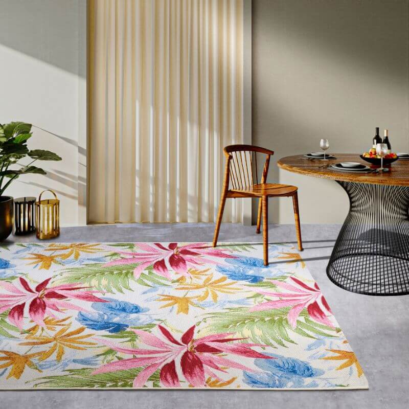 The Rugs Floral Design Indoor-Outdoor Rug -Vibrant & Durable