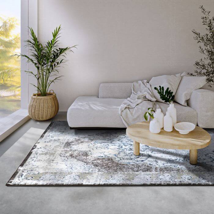 The Rugs Vintage Medallion Rug - Luxurious Brown Design