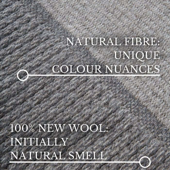 The Rugs Natural Virgin Wool Rug – Bordered Design