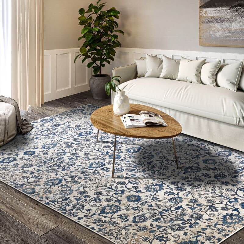 The Rugs Vintage Floral Design Short Pile Rug