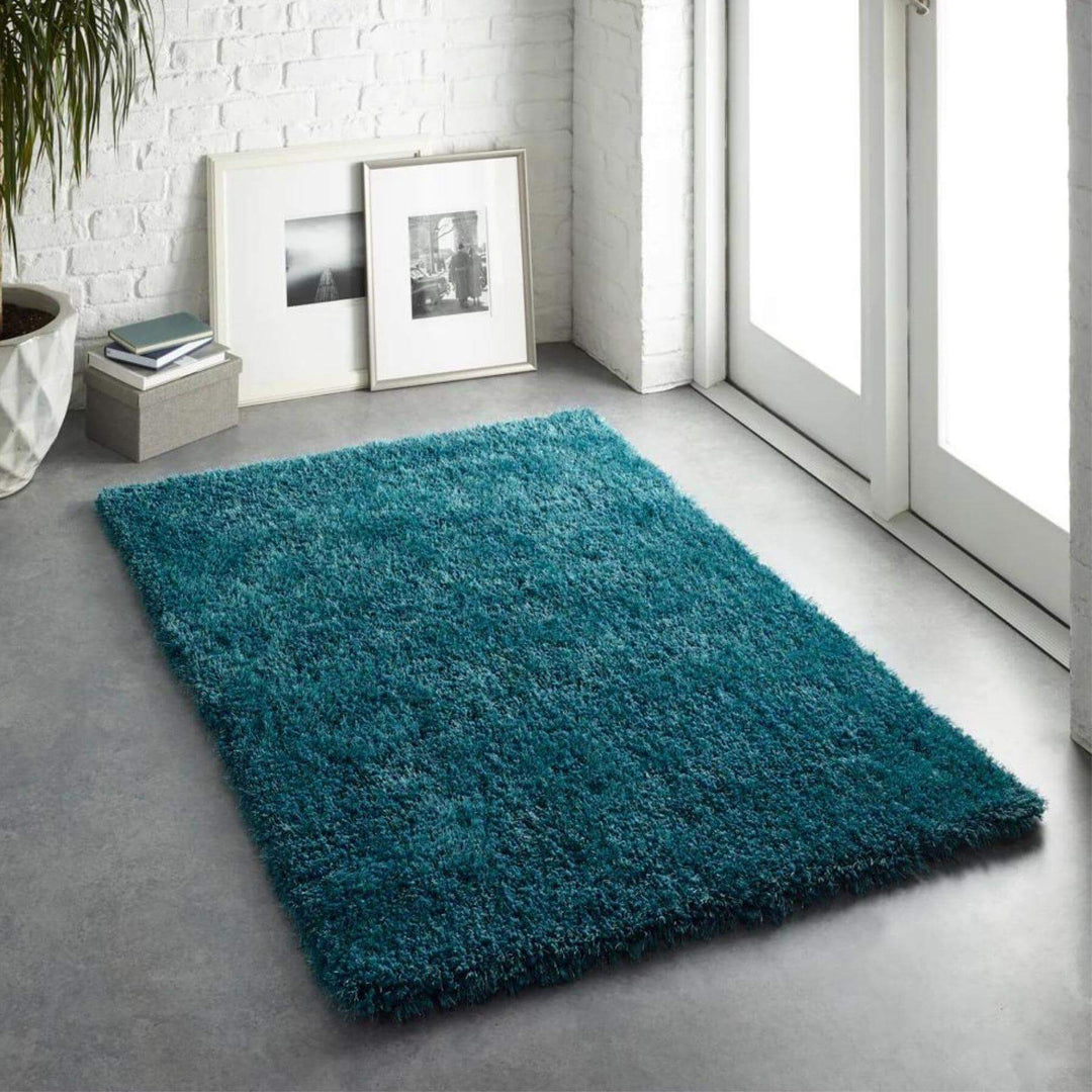Plush Dark Teal Shaggy Rug | Modern Comfort | The Rugs