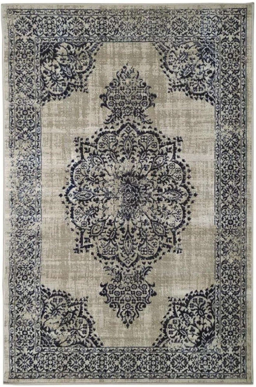 Saville Grey/Blue Vintage Rug | Luxury Hand-Woven Wool Rugs