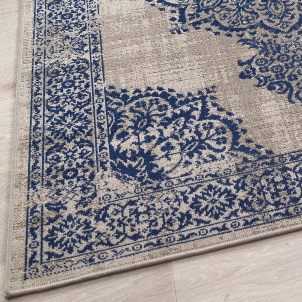 Saville Grey/Blue Vintage Rug | Luxury Hand-Woven Wool Rugs