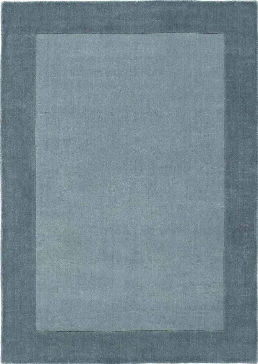 Bordered Duck Egg Blue Wool Rug | Sophisticated Home Decor