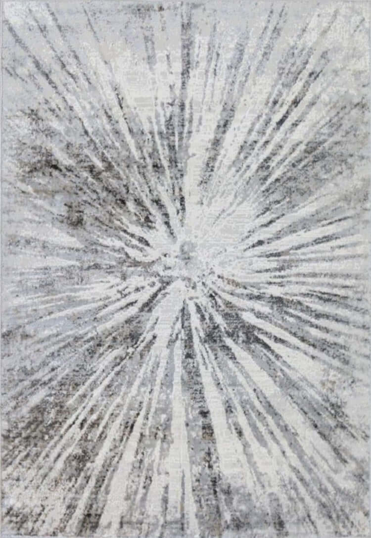 Abstract Collection Burst Design Area Rug in Grey – The Rugs