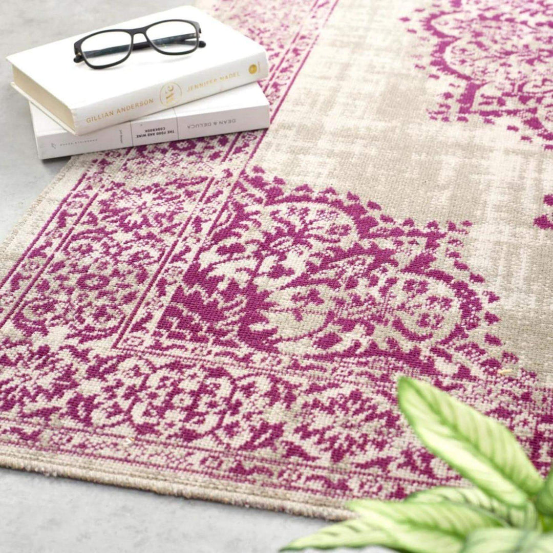 Saville Grey/Raspberry Vintage Rug – The Rugs