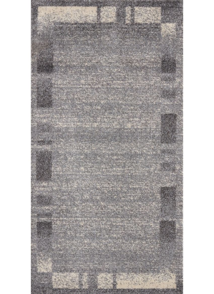 Modern Living Room Rug Bordered Grey Cream | The Rugs