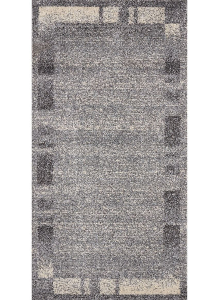 Modern Living Room Rug Bordered Grey Cream | The Rugs