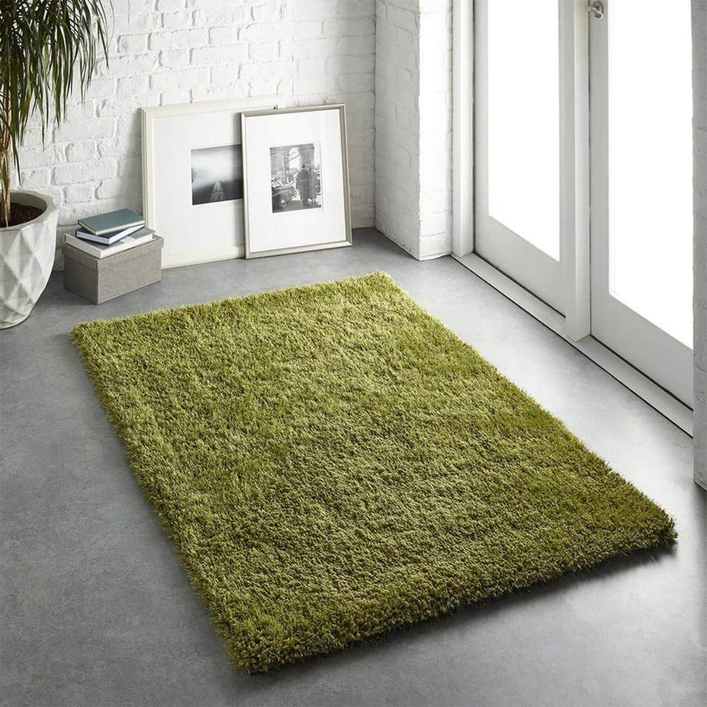 Chicago Olive Green Shaggy Rug | Luxurious Comfort |The Rugs