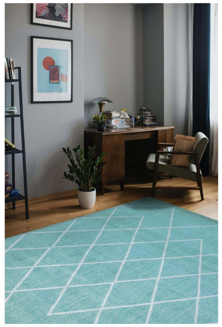 Berber Design Area Rug in Duck Egg Blue | Stylish | The Rugs
