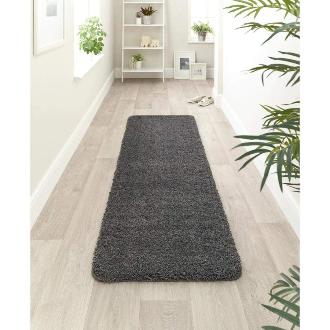 Washable Charcoal Shaggy Rug | British-Made Luxury |The Rug
