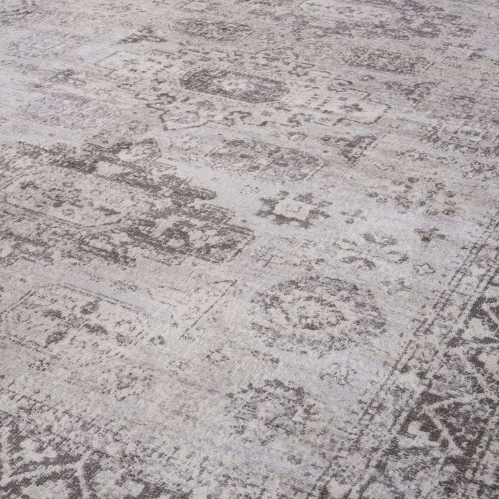 Grey Oriental Design Living Room Rug