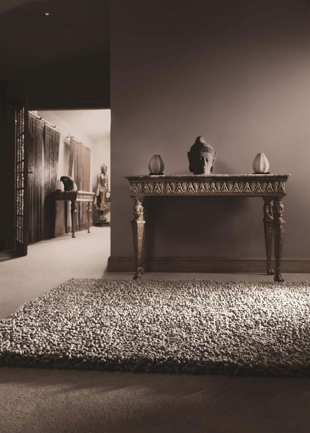 Maine Grey Shaggy Pile Wool Rug | Cozy Elegance | The Rugs