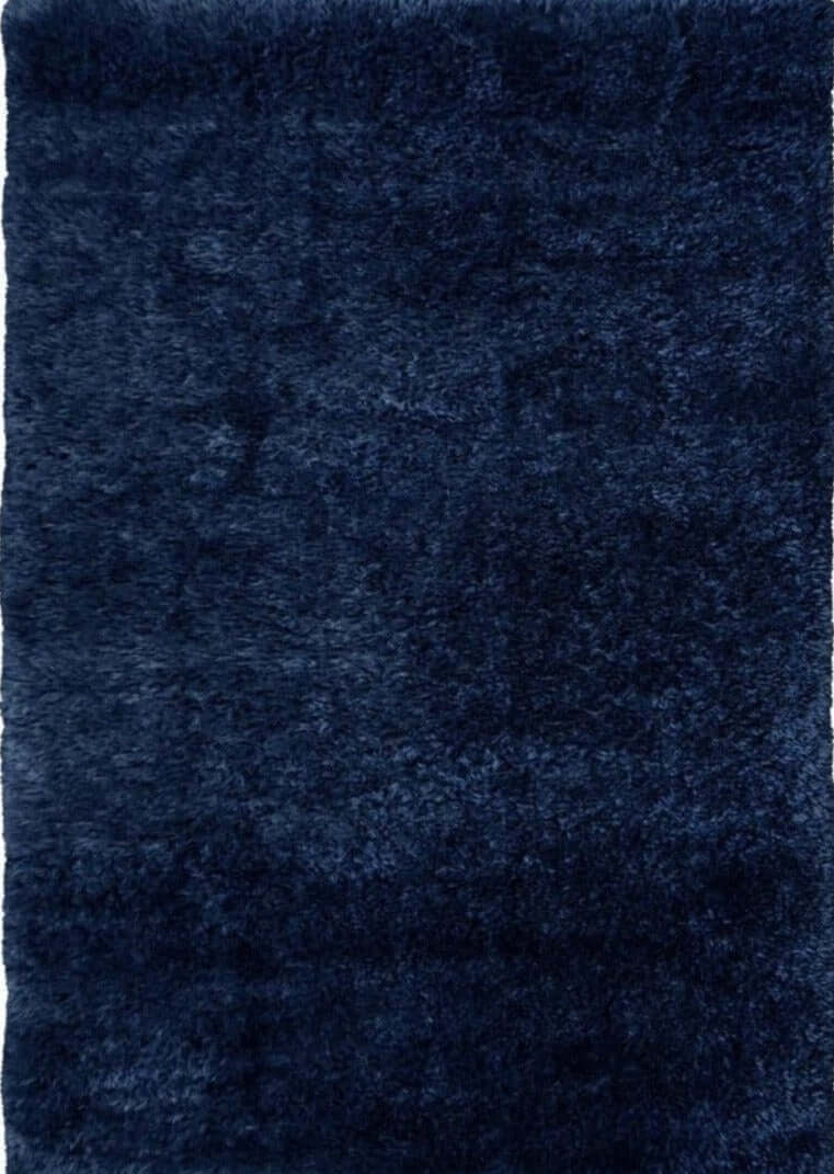 Solid Design Shaggy Rug for Living Room in Navy – The Rugs