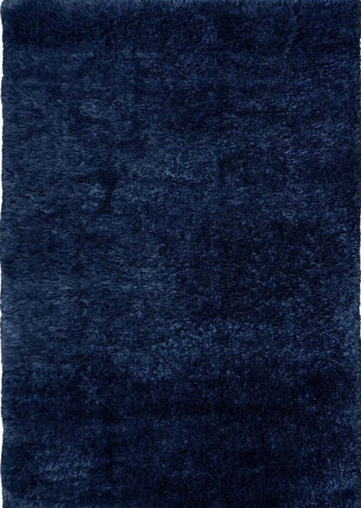 Solid Design Shaggy Rug for Living Room in Navy – The Rugs