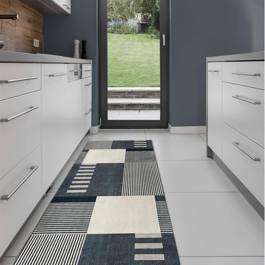 Tokyo Geo Blocks Blue Rug | Modern Luxury for Your Home