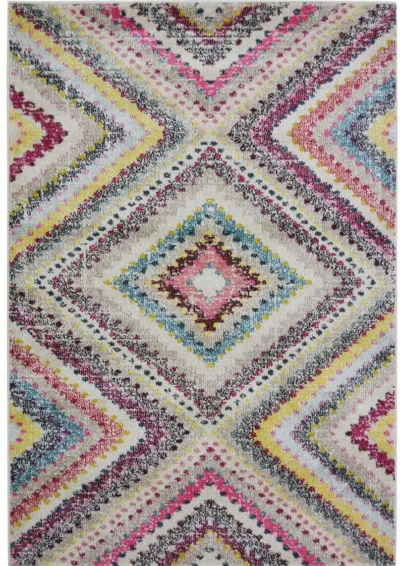 Diamond Design Living Room Rug in Multicolour | The Rugs