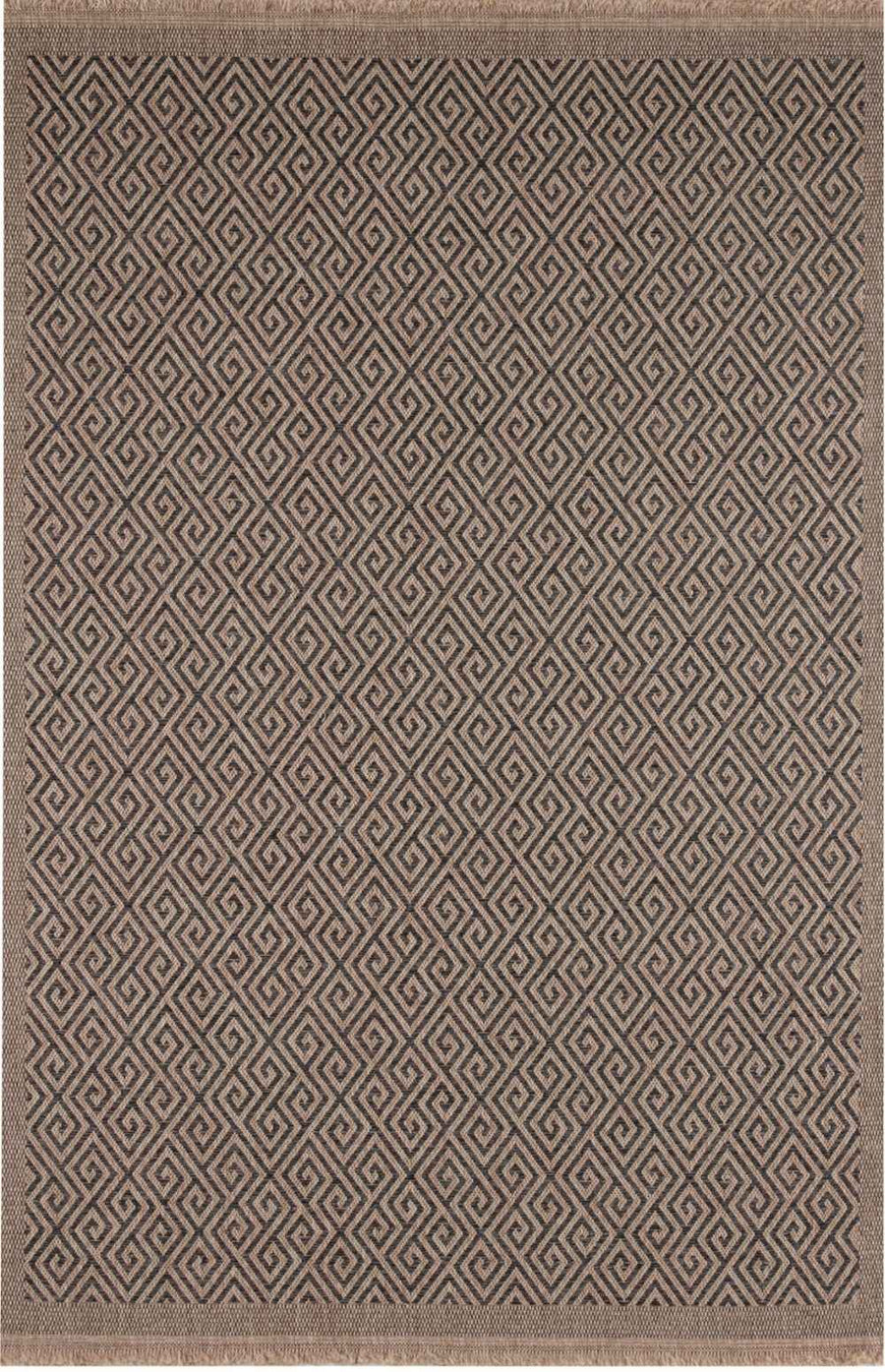 Nature Outdoor Rug Dark Grey jute-look designs and soft, non-shedding texture, moisture and UV protected.