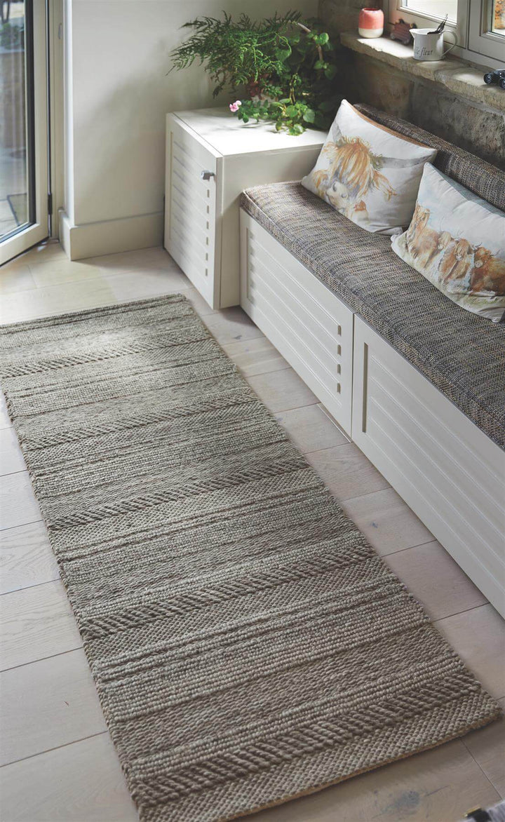 Chunky Natural Grey Knitted Rug | Handwoven Luxury |The Rugs