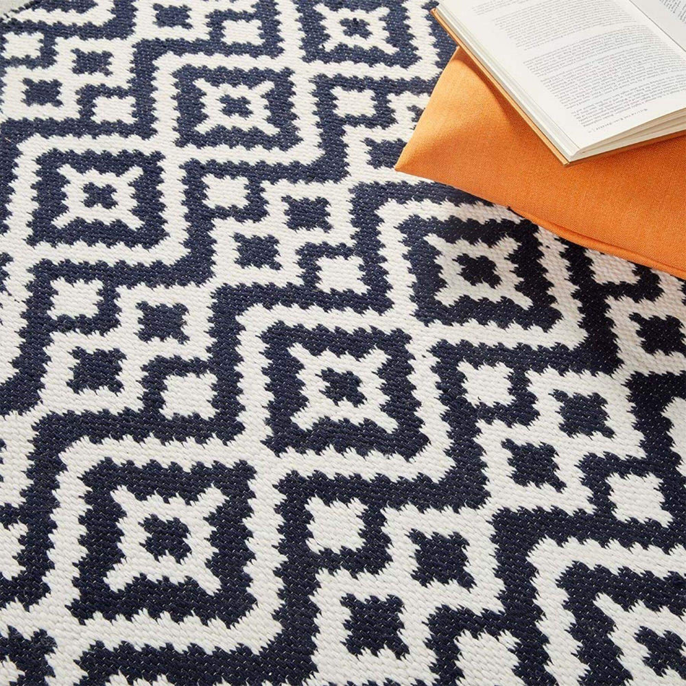 Aztec Navy Outdoor Rug | Durable & Versatile | The Rugs