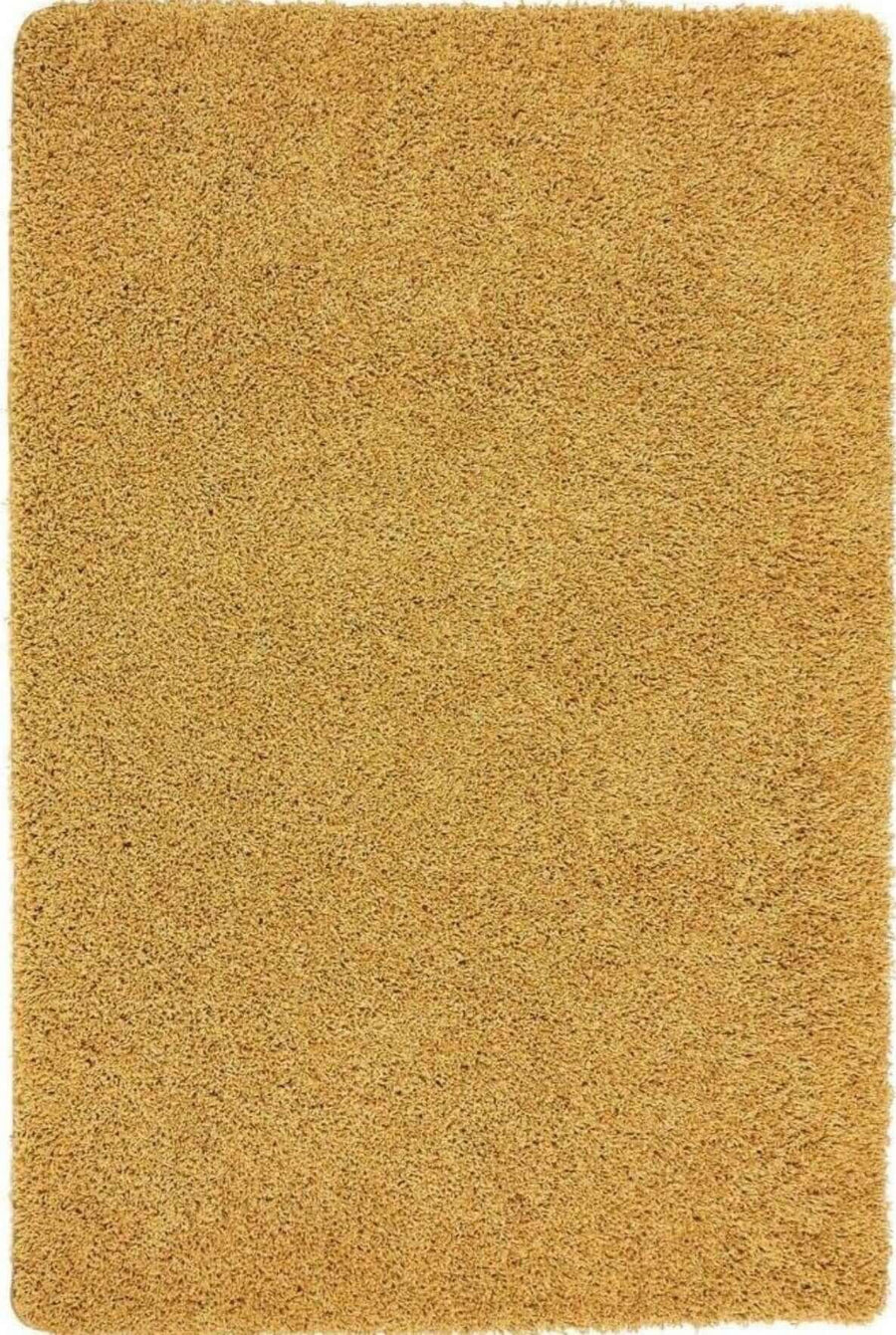 Washable Ochre Shaggy Rug |Stain-Resistant & Family-Friendly