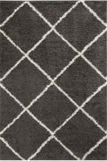 Moroccan Dark Grey Shaggy Rug | 540