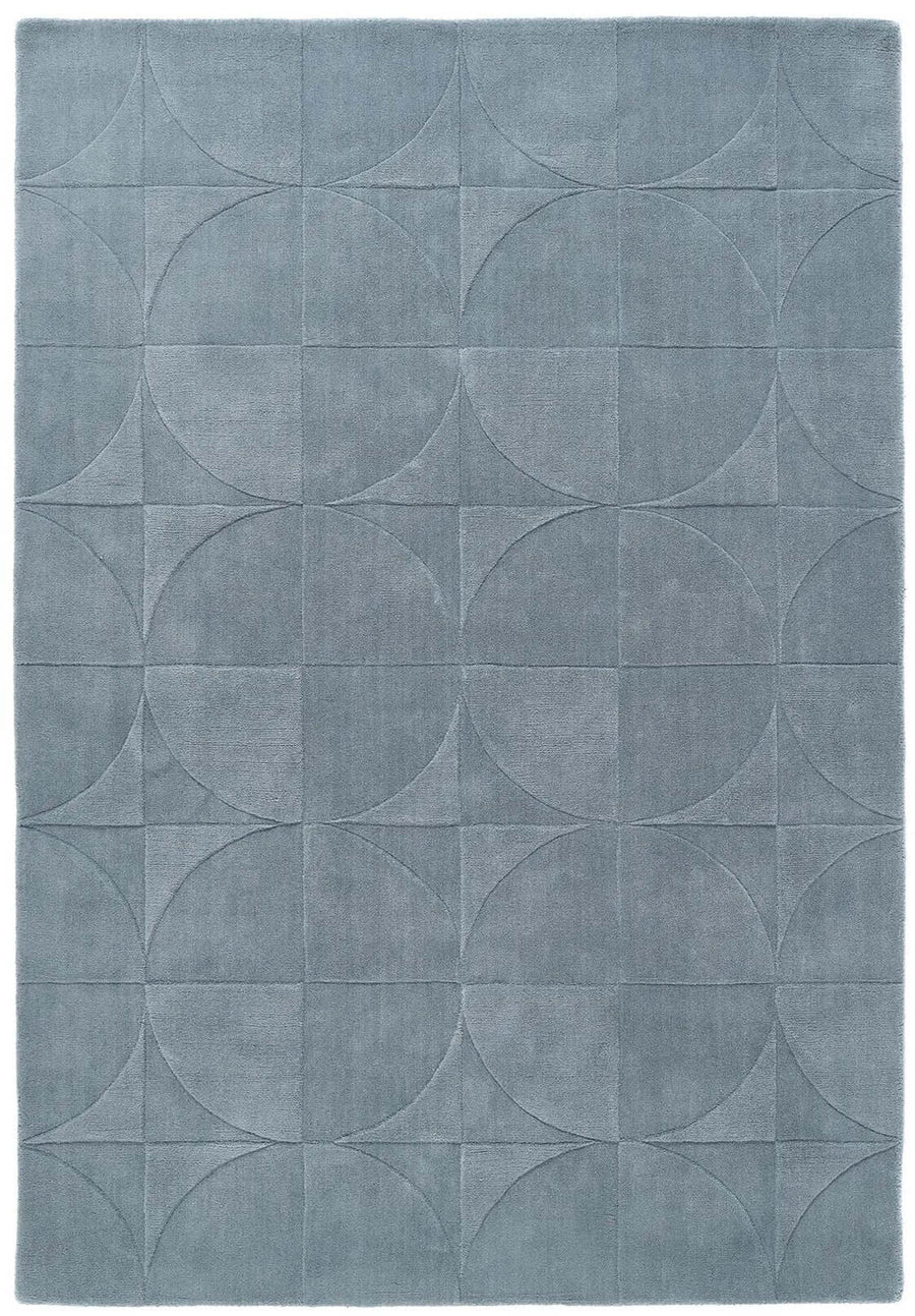 Penny Duck Egg Blue Geometric Wool Rug |Luxurious Home Decor