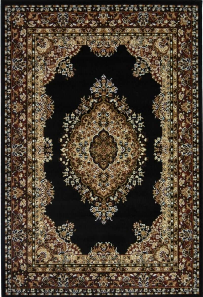 Maestro Collection Traditional Design Rug in Black – The Rugs