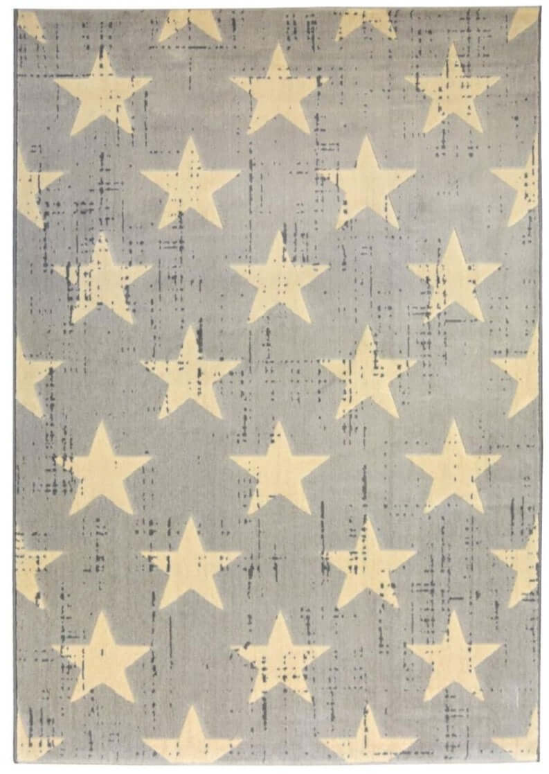 Creation Collection Star Design in Grey & Blue – The Rugs