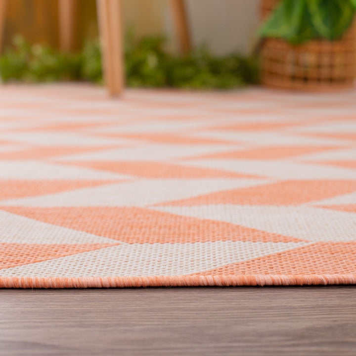 Orange Chevron Outdoor Rug for Garden | Shop Versatile Decor