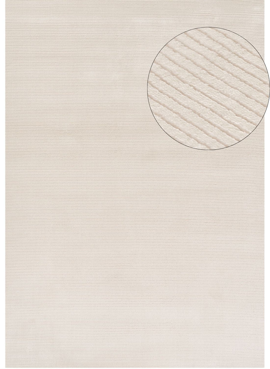 cream colour, striped design, stain-resistant, Cosy comfort rug.