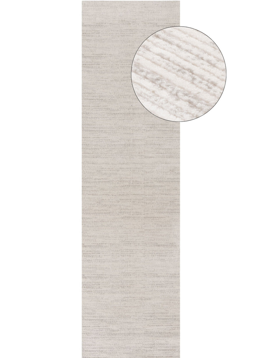 grey-cream colours, striped design, stain-resistant, Cosy comfort rug.