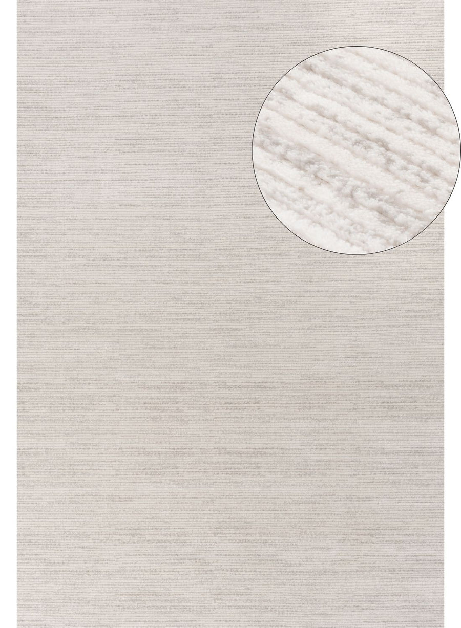 grey-cream colours, striped design, stain-resistant, Cosy comfort rug.