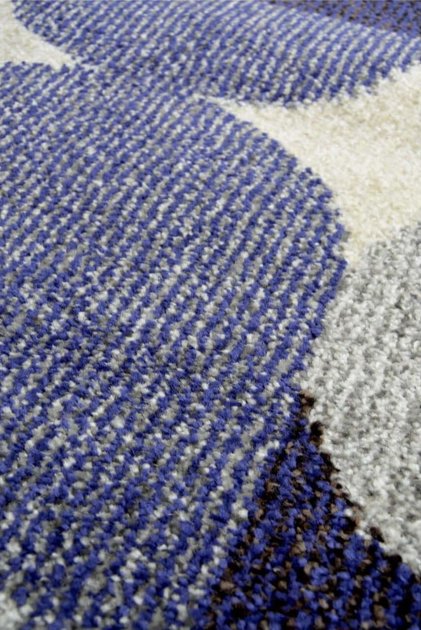 Villa Blue Abstract Rug | Modern Living Room Decor |The Rugs
