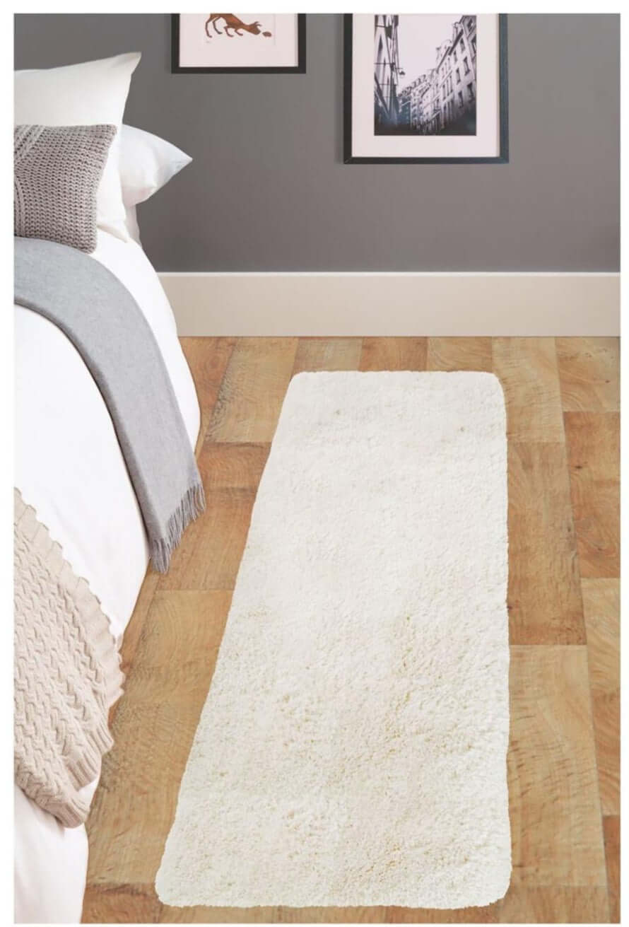 Machine Washable Shaggy Rug Plain Design in White – The Rugs