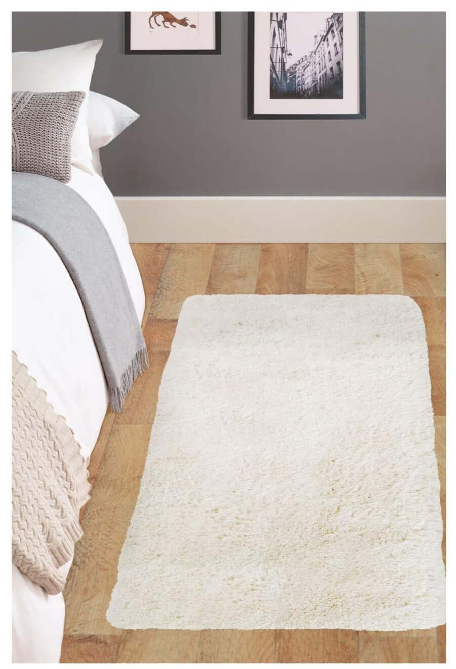 Machine Washable Shaggy Rug Plain Design in White – The Rugs